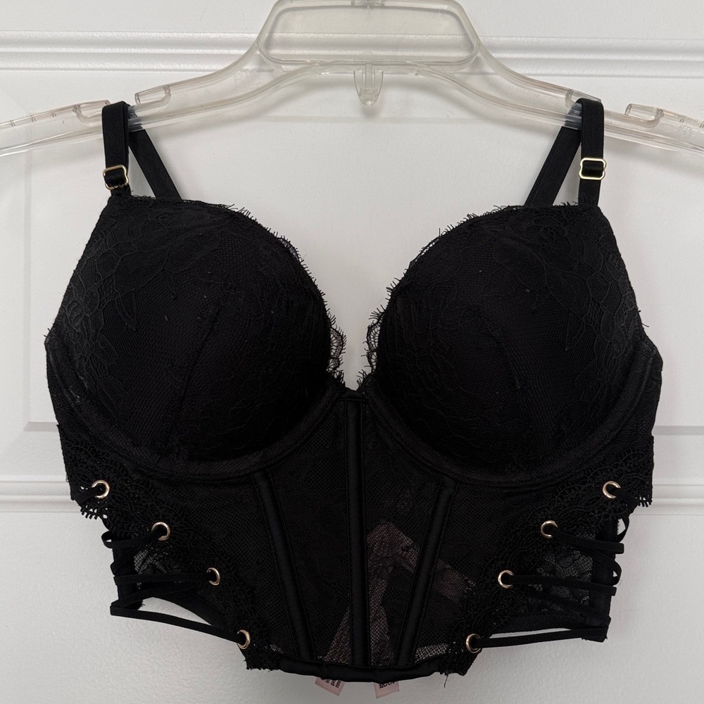 LIKE NEW Victoria's Secret Very Sexy Black Lace corset size 32C